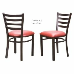 Cheapest ✔️ Linon Lassiter Metal Side Chair Set Of Two In Antique Bronze And Red ✔️ -Cheap Office Chairs Store 2171315 21 L