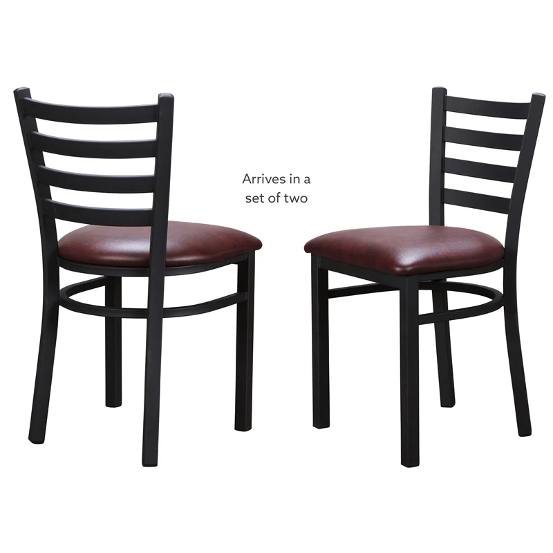 Outlet ๐ Linon Lassiter Metal Side Chair Set Of Two In Black And Burgundy ๐ 12 Outlet ๐ Linon Lassiter Metal Side Chair Set Of Two In Black And Burgundy ๐ - Image 10