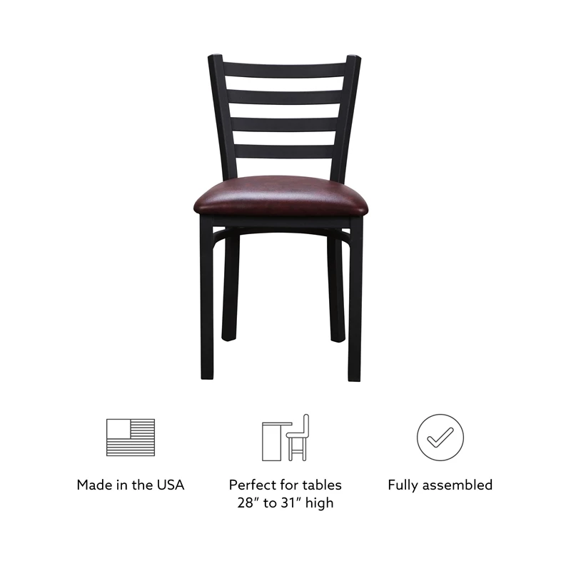 Outlet ๐ Linon Lassiter Metal Side Chair Set Of Two In Black And Burgundy ๐ 14 Outlet ๐ Linon Lassiter Metal Side Chair Set Of Two In Black And Burgundy ๐ - Image 12