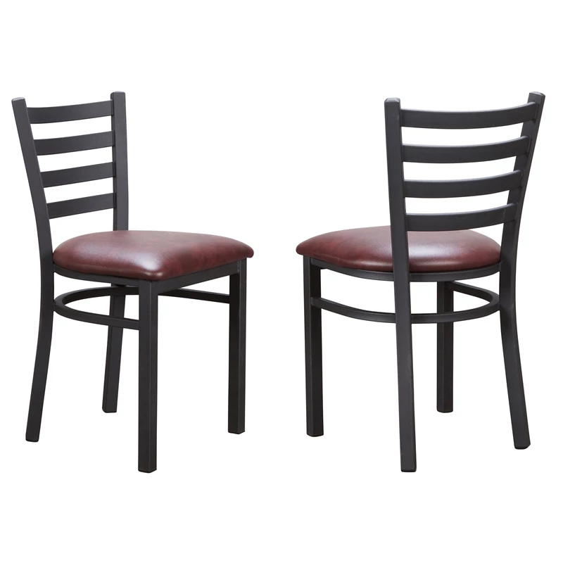Outlet ๐ Linon Lassiter Metal Side Chair Set Of Two In Black And Burgundy ๐ 9 Outlet ๐ Linon Lassiter Metal Side Chair Set Of Two In Black And Burgundy ๐ - Image 7