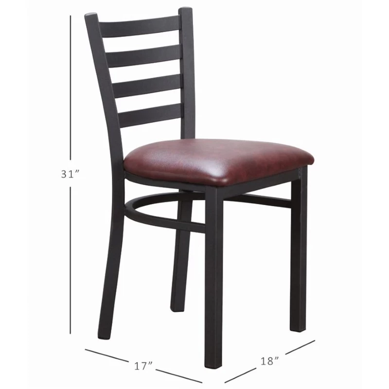 Outlet ๐ Linon Lassiter Metal Side Chair Set Of Two In Black And Burgundy ๐ 10 Outlet ๐ Linon Lassiter Metal Side Chair Set Of Two In Black And Burgundy ๐ - Image 8