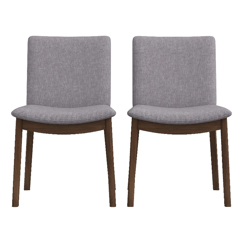 Outlet 💯 Ashcroft Valentine Mid-Century Modern Light Gray Fabric Dining Chair Set Of 2 🌟 3 Outlet 💯 Ashcroft Valentine Mid-Century Modern Light Gray Fabric Dining Chair Set Of 2 🌟