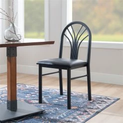 Best Sale 😉 Linon Lemmie Metal Side Chairs Set Of Two In Black 👏 -Cheap Office Chairs Store 2171399 18 L