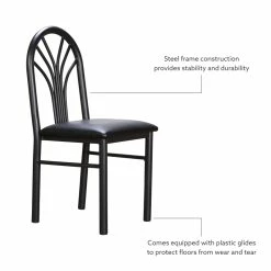 Best Sale 😉 Linon Lemmie Metal Side Chairs Set Of Two In Black 👏 -Cheap Office Chairs Store 2171399 20 L