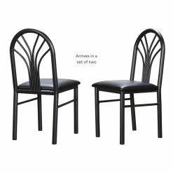 Best Sale 😉 Linon Lemmie Metal Side Chairs Set Of Two In Black 👏 -Cheap Office Chairs Store 2171399 21 L