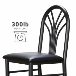 Best Sale 😉 Linon Lemmie Metal Side Chairs Set Of Two In Black 👏 -Cheap Office Chairs Store 2171399 24 L