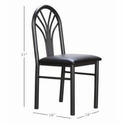 Best Sale 😉 Linon Lemmie Metal Side Chairs Set Of Two In Black 👏 -Cheap Office Chairs Store 2171399 9 L