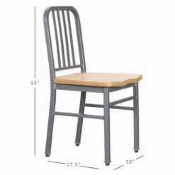 Buy ⭐ Linon Badden Metal Side Chairs Set Of Two In Silver ❤️ -Cheap Office Chairs Store 2171436 10 L