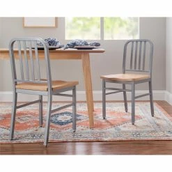 Buy ⭐ Linon Badden Metal Side Chairs Set Of Two In Silver ❤️ -Cheap Office Chairs Store 2171436 11 L