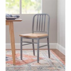 Buy ⭐ Linon Badden Metal Side Chairs Set Of Two In Silver ❤️ -Cheap Office Chairs Store 2171436 12 L