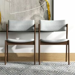 Outlet 🥰 Ashcroft Vego Mid-Century Modern Fabric Dining Chair In Gray (Set Of 2) 🤩 -Cheap Office Chairs Store 2184268 19 L