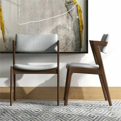 Outlet 🥰 Ashcroft Vego Mid-Century Modern Fabric Dining Chair In Gray (Set Of 2) 🤩 -Cheap Office Chairs Store 2184268 20 L