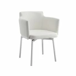 Discount ❤️ Casabianca Furniture Modern Suzzie Faux Dining Chair In White 🔥 -Cheap Office Chairs Store 2192368 L