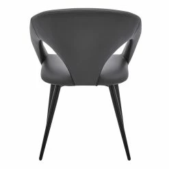 Top 10 ❤️ Armen Living Elin Gray Faux Leather And Black Metal Dining Chairs - Set Of 2 😀 -Cheap Office Chairs Store 2193607 4 L