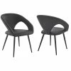 Top 10 ❤️ Armen Living Elin Gray Faux Leather And Black Metal Dining Chairs - Set Of 2 😀 -Cheap Office Chairs Store 2193607 L