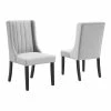 New ✔️ Modway Renew 38.5" Velvet Parson Dining Side Chairs In Light Gray (Set Of 2) 🔔 -Cheap Office Chairs Store 2199444 L