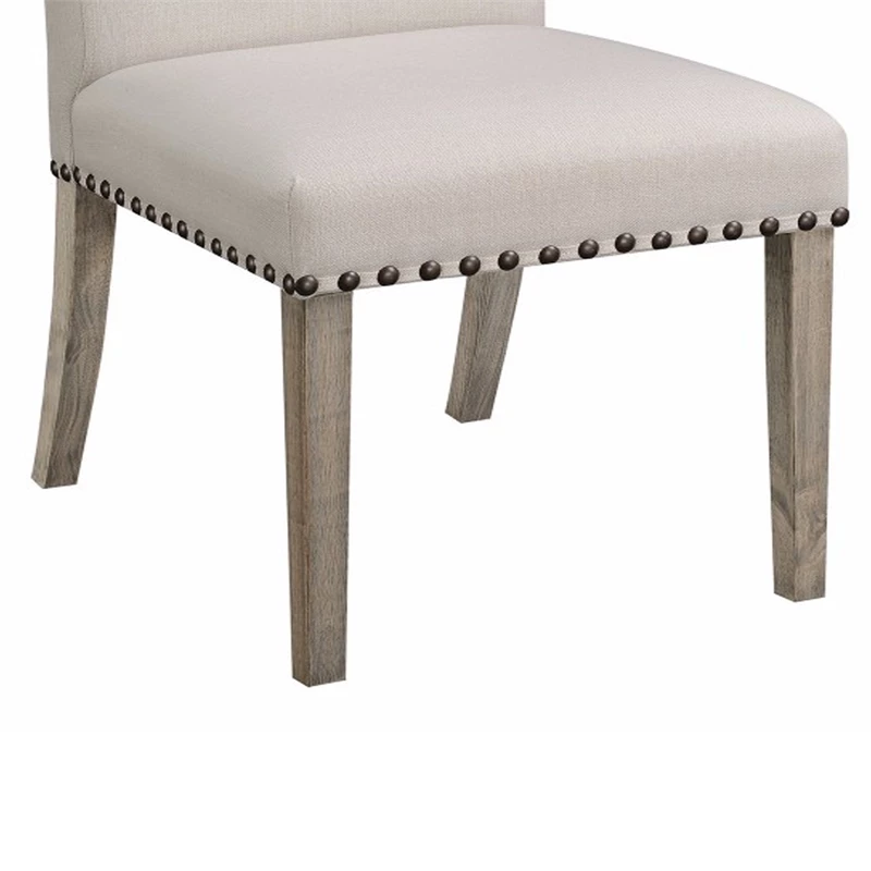 Promo 🌟 Benjara 19.5" Contemporary Wood Rolled Back Dining Chairs In Beige (Set Of 2) 🎁 4 Promo 🌟 Benjara 19.5" Contemporary Wood Rolled Back Dining Chairs In Beige (Set Of 2) 🎁 - Image 2