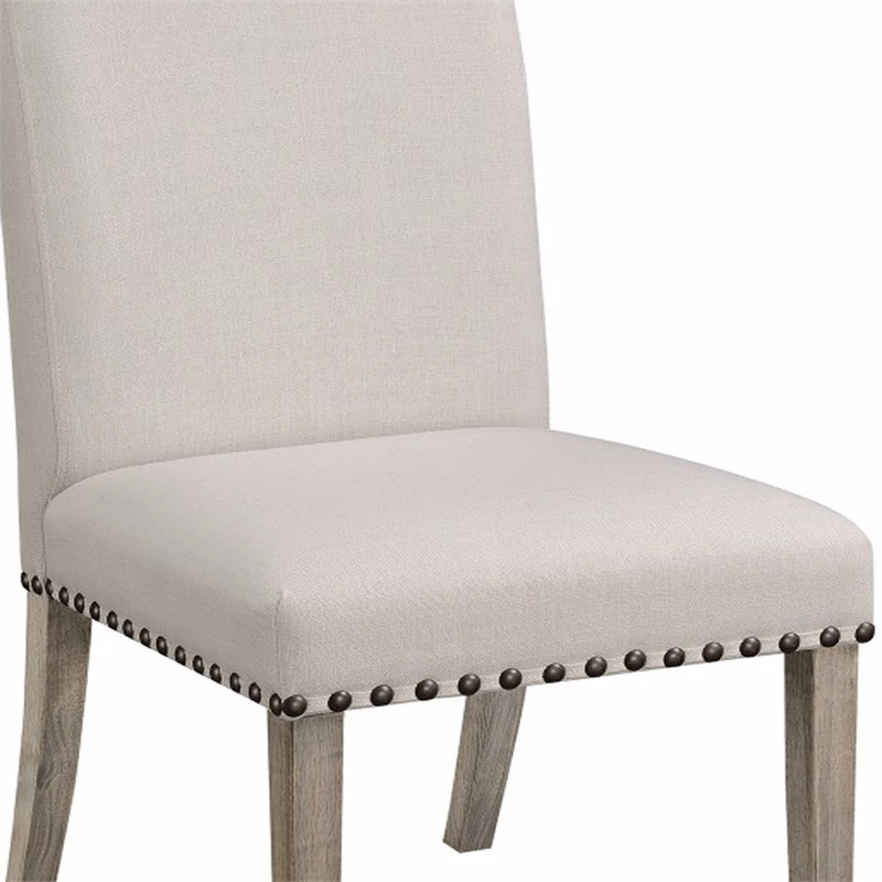 Promo 🌟 Benjara 19.5" Contemporary Wood Rolled Back Dining Chairs In Beige (Set Of 2) 🎁 6 Promo 🌟 Benjara 19.5" Contemporary Wood Rolled Back Dining Chairs In Beige (Set Of 2) 🎁 - Image 4
