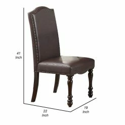 Outlet 🔥 Benjara 22" Contemporary Faux Leather Dining Chairs In Brown (Set Of 2) 😉 11 Outlet 🔥 Benjara 22" Contemporary Faux Leather Dining Chairs In Brown (Set Of 2) 😉 -Cheap Office Chairs Store 2200626 3 L