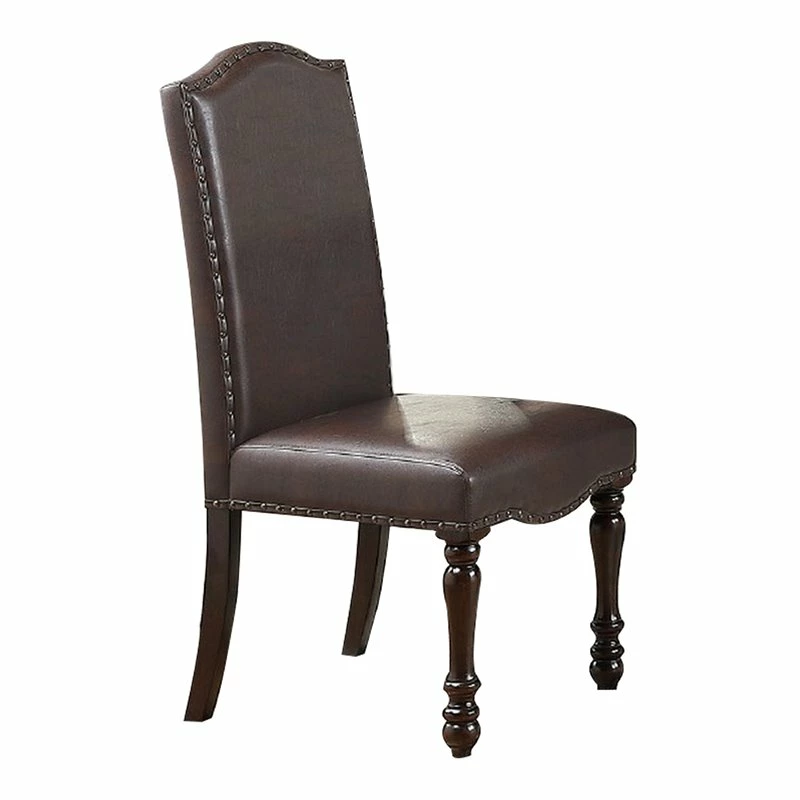 Outlet 🔥 Benjara 22" Contemporary Faux Leather Dining Chairs In Brown (Set Of 2) 😉 4 Outlet 🔥 Benjara 22" Contemporary Faux Leather Dining Chairs In Brown (Set Of 2) 😉 - Image 2