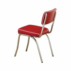 Cheap ✨ Benjara 21" Contemporary Leather Upholstered Dining Side Chair In Red (Set Of 2) ⭐ 10 Cheap ✨ Benjara 21" Contemporary Leather Upholstered Dining Side Chair In Red (Set Of 2) ⭐ -Cheap Office Chairs Store 2200818 3 L