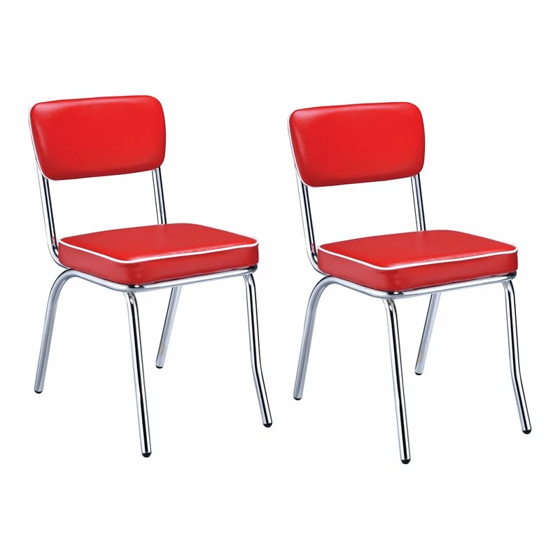 Cheap ✨ Benjara 21" Contemporary Leather Upholstered Dining Side Chair In Red (Set Of 2) ⭐ 3 Cheap ✨ Benjara 21" Contemporary Leather Upholstered Dining Side Chair In Red (Set Of 2) ⭐
