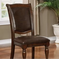 Hot Sale 🥰 Benjara Alpena 21" Traditional Solid Wood Side Chair In Brown (Set Of 2) ❤️ -Cheap Office Chairs Store 2203865 2 L