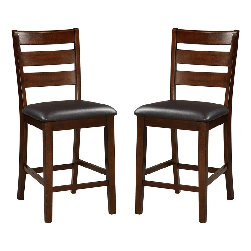 Buy ๐ Benjara 26" Solid Wood Counter Height Armless Chair In Brown (Set Of 2) โจ 3 Buy ๐ Benjara 26" Solid Wood Counter Height Armless Chair In Brown (Set Of 2) โจ