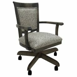 Flash Sale 🔔 Tobias Designs 37" Swivel Wood Dining Caster Chair In Spring Mix Gray ⭐