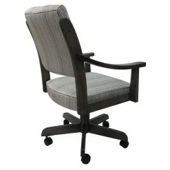 Cheapest 🔔 Tobias Designs Casa 37" Swivel Wood Dining Caster Chair In Natural Fun/Gray 🌟 -Cheap Office Chairs Store 2209883 1 L