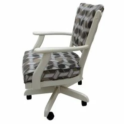 Best deal ⭐ Tobias Designs Classic Caster 37" Wood Dining Chair On Wheels In Brown 👍 -Cheap Office Chairs Store 2209887 2 L