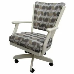 Best deal ⭐ Tobias Designs Classic Caster 37" Wood Dining Chair On Wheels In Brown 👍