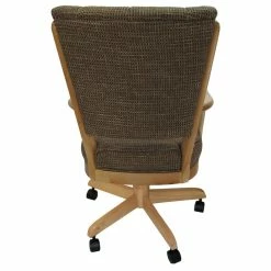 Wholesale ✨ Tobias Designs Classic Caster 37" Wood Dining Chair In Checkered/ Natural Oak 🛒 -Cheap Office Chairs Store 2209917 1 L