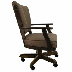 Coupon 🧨 Tobias Designs Classic Caster 37" Wood Dining Chair In Negev Brown/Dark Walnut ⭐ -Cheap Office Chairs Store 2209920 2 L