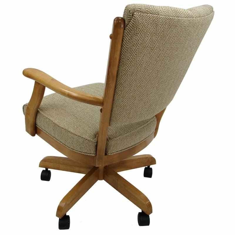 Outlet 👍 Tobias Designs Classic Caster 37" Wood Dining Chair On Wheels In Beige 🛒 4 Outlet 👍 Tobias Designs Classic Caster 37" Wood Dining Chair On Wheels In Beige 🛒 - Image 2