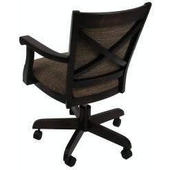 Budget ⌛ Tobias Designs Mango 37" Wood Caster Chair With Wheels In Checkered/Walnut 🔥 -Cheap Office Chairs Store 2209989 1 L