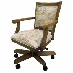 Budget 🎉 Tobias Designs Mango 37" Wood Caster Chair With Wheels In Poet Desert Brown 🎉