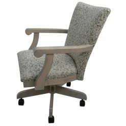 Outlet ✨ Tobias Designs Mango 37" Wood Caster Chair With Wheels In Spring Mix Gray/Oak ⌛ -Cheap Office Chairs Store 2210019 2 L
