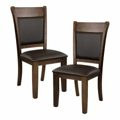 Best Pirce 🛒 Lexicon Wieland 19" Transitional Wood Dining Room Side Chair In Brown (Set Of 2) 🥰