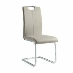 Flash Sale 🧨 Lexicon Glissand 18.5" Faux Leather Dining Room Side Chair In Chrome (Set Of 2) 😍 -Cheap Office Chairs Store 2211925 2 L