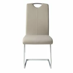 Flash Sale 🧨 Lexicon Glissand 18.5" Faux Leather Dining Room Side Chair In Chrome (Set Of 2) 😍 -Cheap Office Chairs Store 2211925 3 L