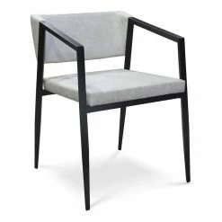 Brand new 👏 B-Modern Social 21.25" Modern Eco-Leather Armchair In Light Gray/Black ❤️