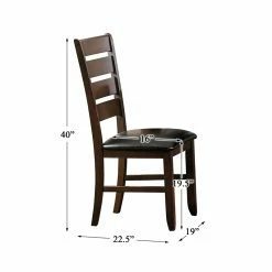 Outlet 💯 Lexicon Ameillia 19.5" Wood Dining Room Side Chair In Dark Oak (Set Of 2) ❤️ -Cheap Office Chairs Store 2212244 2 L