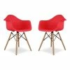 Outlet 💯 Aron Living Pyramid 17.5" Plastic And Beech Wood Armchairs In Red (Set Of 2) ⭐ -Cheap Office Chairs Store 2219140 L