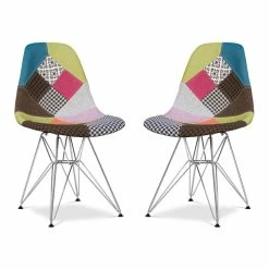 Cheap 😉 Aron Living Tower 17" Mid-Century Cotton Dining Chairs In Multi-Color (Set Of 2) 🌟