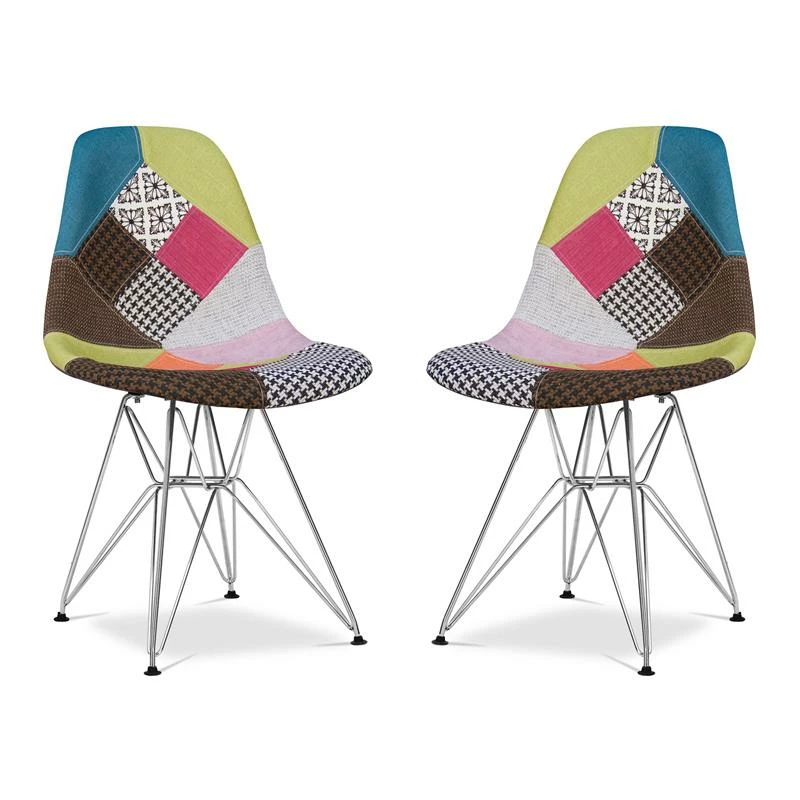 Cheap ๐ Aron Living Tower 17" Mid-Century Cotton Dining Chairs In Multi-Color (Set Of 2) ๐ 3 Cheap ๐ Aron Living Tower 17" Mid-Century Cotton Dining Chairs In Multi-Color (Set Of 2) ๐