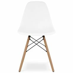 Buy ✔️ Aron Living Pyramid 17.5" Plastic And Beech Wood Dining Chair In White 👍 -Cheap Office Chairs Store 2219166 1 L