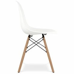 Buy ✔️ Aron Living Pyramid 17.5" Plastic And Beech Wood Dining Chair In White 👍 -Cheap Office Chairs Store 2219166 2 L