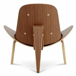 Coupon 🎁 Aron Living 13.8" Wood And Genuine Leather Arch Shell Chair In Black 🌟 -Cheap Office Chairs Store 2219184 3 L