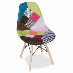 Buy 👍 Aron Living Pyramid 17.5" Cotton And Wood Dining Chair In Multi-Color 🧨 -Cheap Office Chairs Store 2219203 2 L
